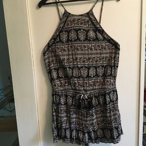 Black Patterned Romper from American Eagle